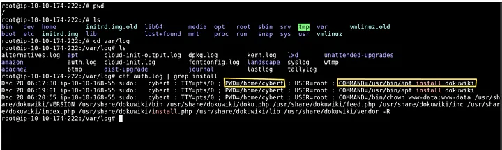 auth.log install evidence