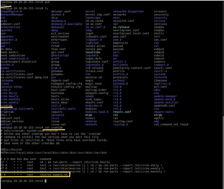 crontab evidence